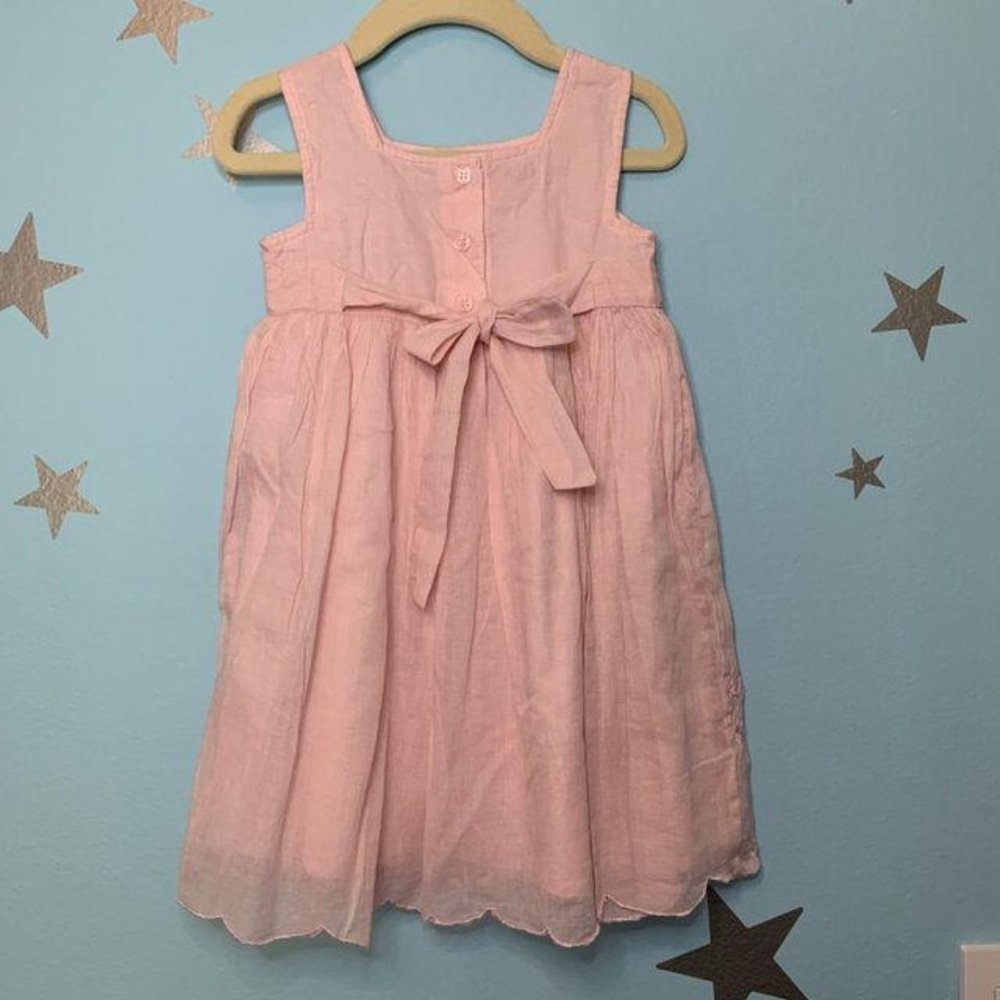 EARLY DAYS Girls Embroidered Dress 12-18 months Pink Scalloped Hem Toddler Girl - Picture 2 of 7